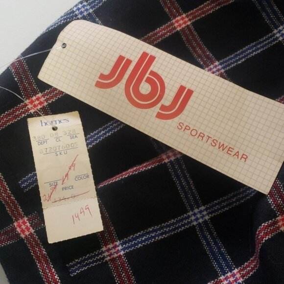 NWT Vintage 80s Plaid Pencil Skirt Size 14 Deadstock Work Dark Academia Alt - Picture 5 of 8